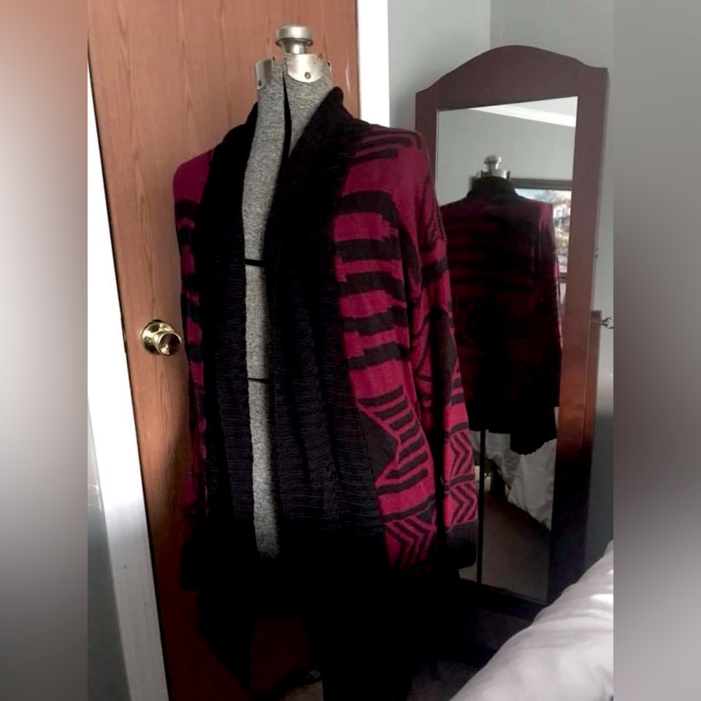 Maroon Tribal Cardigan